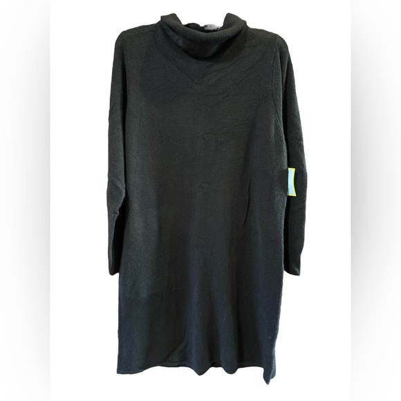 CeCe Turtleneck Sweater Dress in Black - Picture 1 of 5